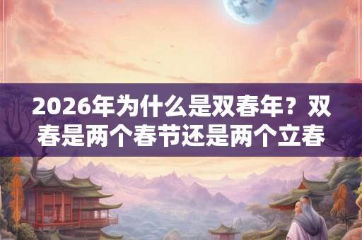 2026年为什么是双春年？双春是两个春节还是两个立春？