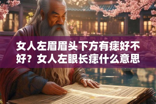 女人左眉眉头下方有痣好不好?女人左眼长痣什么意思? 女人左眉眉头下方有痣好不好?女人左眼长痣什么意思?