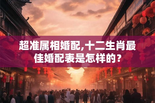 超准属相婚配,十二生肖最佳婚配表是怎样的？