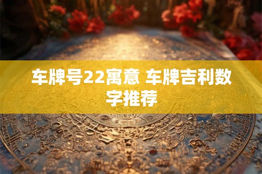 车牌号22寓意 车牌吉利数字推荐
