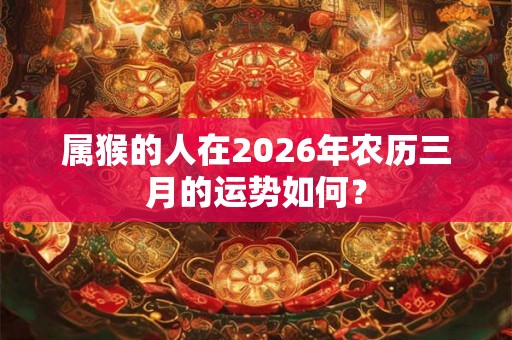 属猴的人在2026年农历三月的运势如何? 属猴的人在2026年农历三月的运势如何?