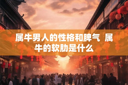 属牛男人的性格和脾气  属牛的软肋是什么