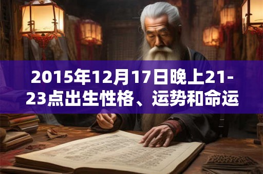 2015年12月17日晚上21-23点出生性格、运势和命运