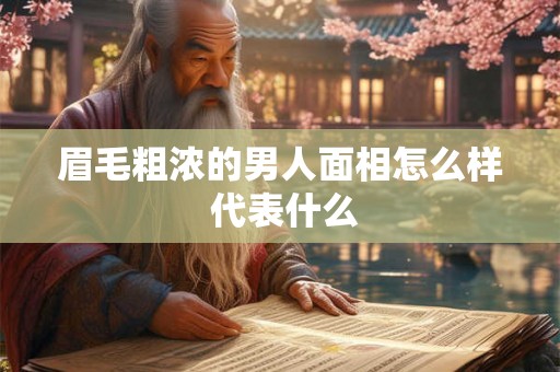 眉毛粗浓的男人面相怎么样 代表什么