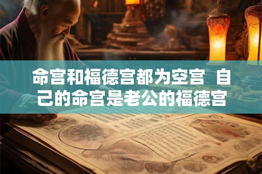 命宫和福德宫都为空宫 自己的命宫是老公的福德宫 命宫和福德宫都为空宫 自己的命宫是老公的福德宫