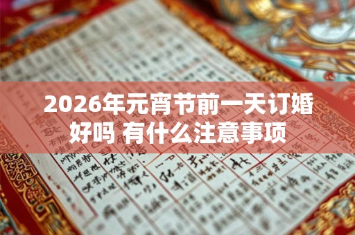2026年元宵节前一天订婚好吗 有什么注意事项 2026年元宵节前一天订婚好吗 有什么注意事项