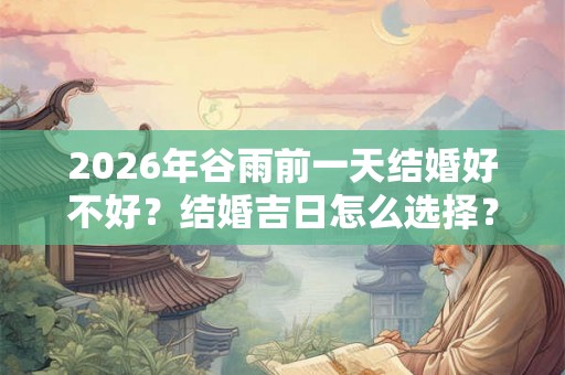 2026年谷雨前一天结婚好不好？结婚吉日怎么选择？