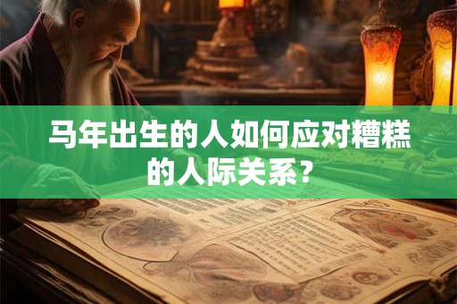 马年出生的人如何应对糟糕的人际关系？
