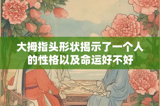 大拇指头形状揭示了一个人的性格以及命运好不好