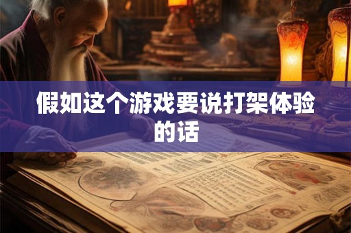 假如这个游戏要说打架体验的话