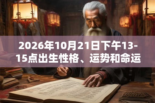 2026年10月21日下午13-15点出生性格、运势和命运