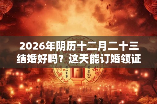 2026年阴历十二月二十三结婚好吗？这天能订婚领证吗？