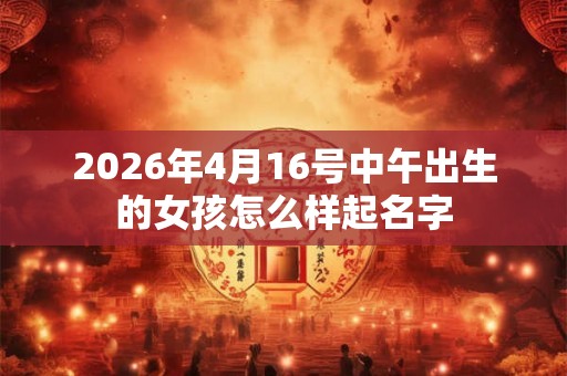2026年4月16号中午出生的女孩怎么样起名字