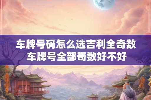 车牌号码怎么选吉利全奇数 车牌号全部奇数好不好