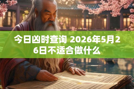 今日凶时查询 2026年5月26日不适合做什么