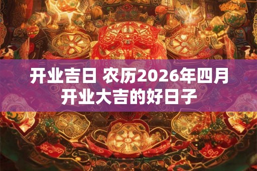 开业吉日 农历2026年四月开业大吉的好日子 开业吉日 农历2026年四月开业大吉的好日子