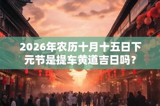 2026年农历十月十五日下元节是提车黄道吉日吗？