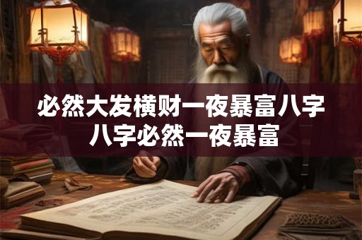 必然大发横财一夜暴富八字 八字必然一夜暴富 必然大发横财一夜暴富八字 八字必然一夜暴富