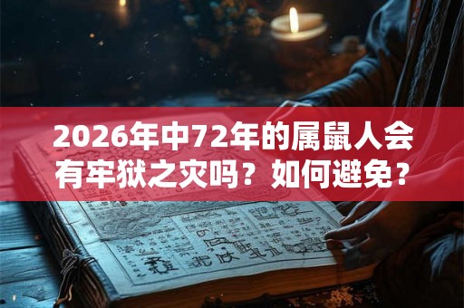 2026年中72年的属鼠人会有牢狱之灾吗?如何避免? 2026年中72年的属鼠人会有牢狱之灾吗?如何避免?