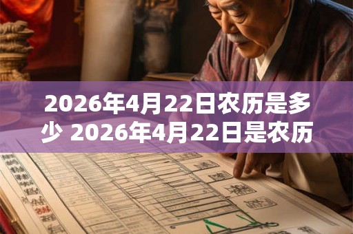 2026年4月22日农历是多少 2026年4月22日是农历几月几日