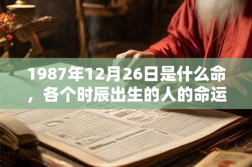 1987年12月26日是什么命，各个时辰出生的人的命运