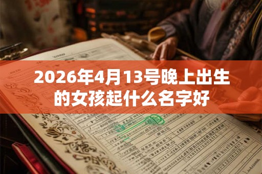 2026年4月13号晚上出生的女孩起什么名字好