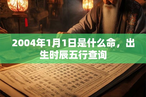 2004年1月1日是什么命，出生时辰五行查询