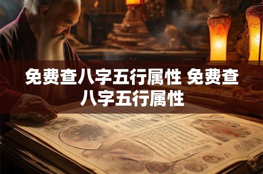 免费查八字五行属性 免费查八字五行属性