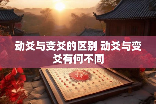 动爻与变爻的区别 动爻与变爻有何不同 动爻与变爻的区别 动爻与变爻有何不同