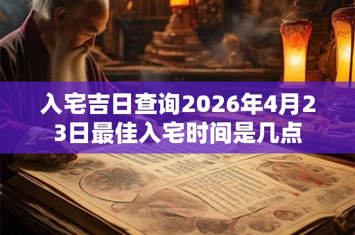入宅吉日查询2026年4月23日最佳入宅时间是几点
