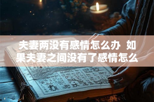 夫妻两没有感情怎么办 如果夫妻之间没有了感情怎么办 夫妻两没有感情怎么办 如果夫妻之间没有了感情怎么办