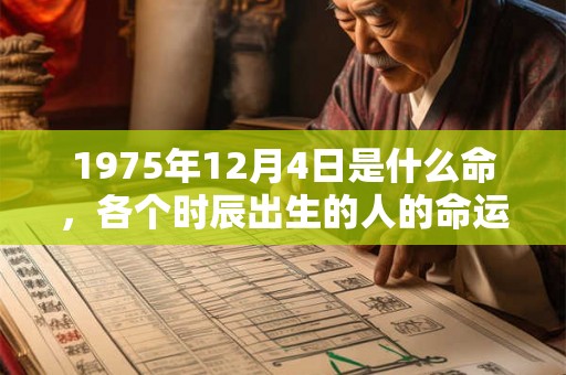 1975年12月4日是什么命，各个时辰出生的人的命运