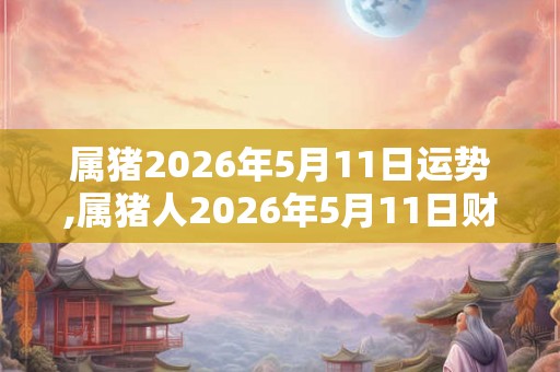 属猪2026年5月11日运势,属猪人2026年5月11日财运,生肖猪2026年5月11日运势