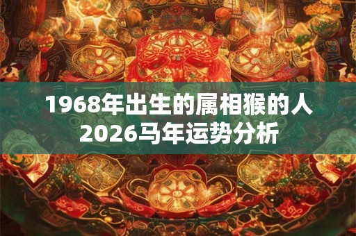 1968年出生的属相猴的人2026马年运势分析