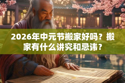 2026年中元节搬家好吗?搬家有什么讲究和忌讳? 2026年中元节搬家好吗?搬家有什么讲究和忌讳?