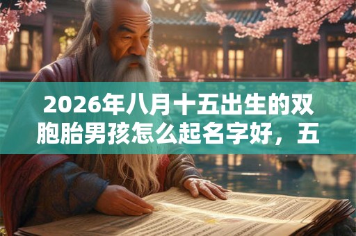 2026年八月十五出生的双胞胎男孩怎么起名字好,五行属什么? 2026年八月十五出生的双胞胎男孩怎么起名字好,五行属什么?