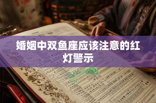 婚姻中双鱼座应该注意的红灯警示