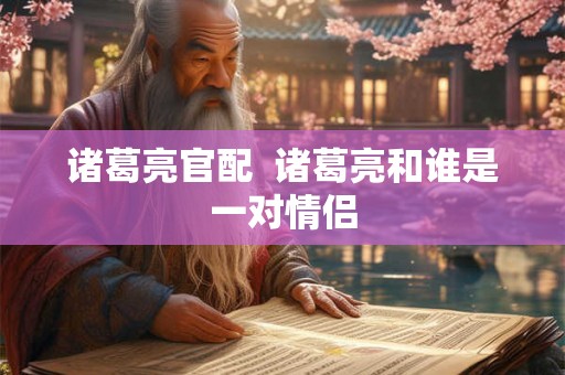 诸葛亮官配  诸葛亮和谁是一对情侣