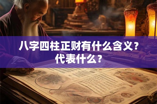 八字四柱正财有什么含义?代表什么? 八字四柱正财有什么含义?代表什么?