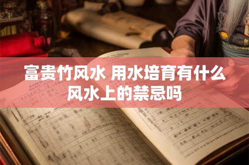 富贵竹风水 用水培育有什么风水上的禁忌吗