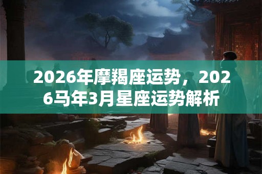 2026年摩羯座运势，2026马年3月星座运势解析
