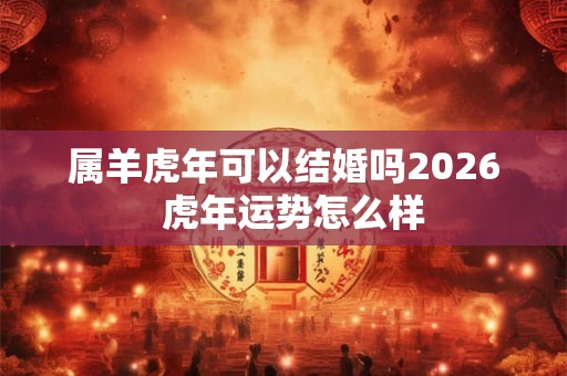 属羊虎年可以结婚吗2026 虎年运势怎么样 属羊虎年可以结婚吗2026 虎年运势怎么样
