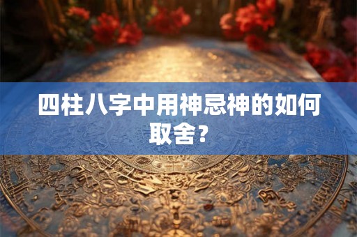 四柱八字中用神忌神的如何取舍? 四柱八字中用神忌神的如何取舍?