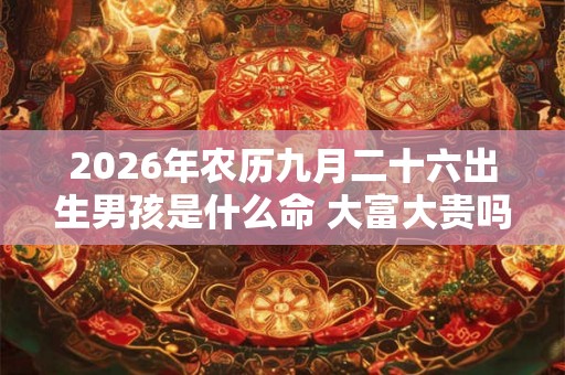 2026年农历九月二十六出生男孩是什么命 大富大贵吗