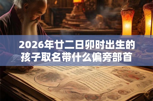 2026年廿二日卯时出生的孩子取名带什么偏旁部首