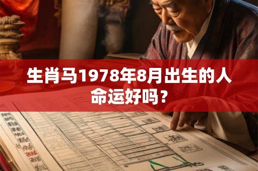 生肖马1978年8月出生的人命运好吗? 生肖马1978年8月出生的人命运好吗?