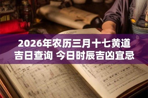 2026年农历三月十七黄道吉日查询 今日时辰吉凶宜忌