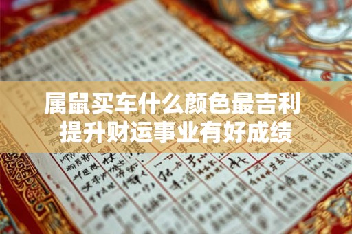 属鼠买车什么颜色最吉利 提升财运事业有好成绩