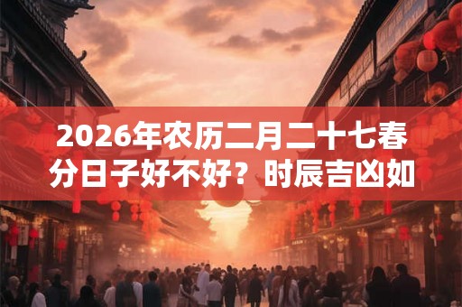 2026年农历二月二十七春分日子好不好？时辰吉凶如何？
