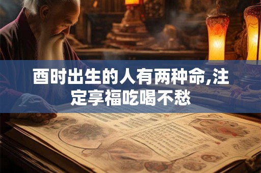 酉时出生的人有两种命,注定享福吃喝不愁